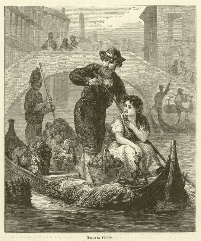 Scene i Venedig (gravering) af English School