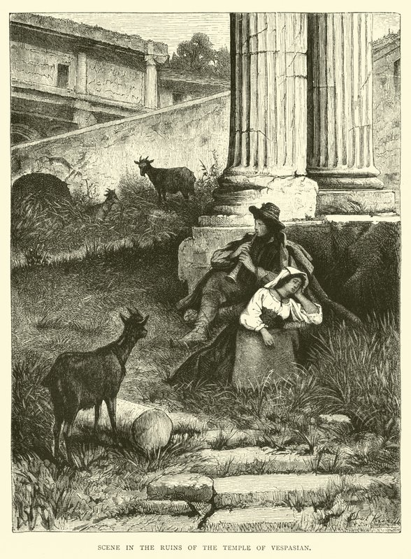 Scene i ruinerne af Vespasians tempel af English School