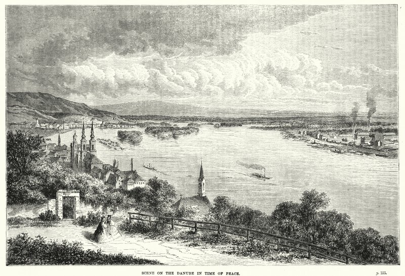 Scene på Donau i fredstid (gravering) af English School