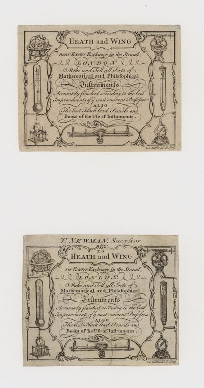 Scientific Instrument Makers, Heath and Wing og dets efterfølger T Newman, byttekort af English School