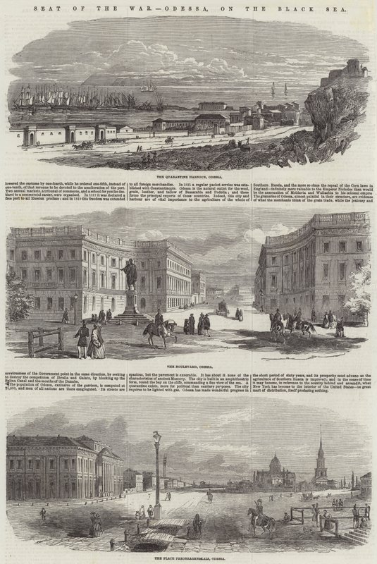 Krigens sæde, Odessa, ved Sortehavet (gravering) af English School