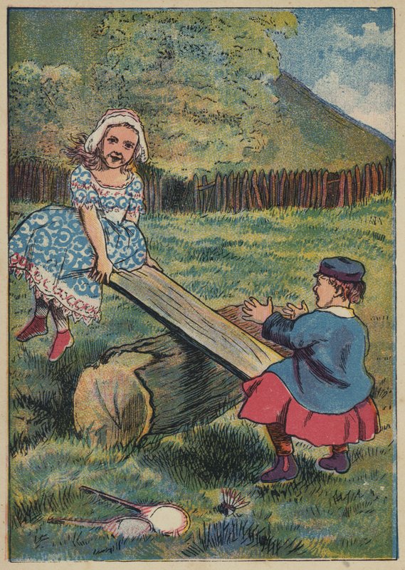 See-Saw, Margery Daw (farvelitografi) af English School