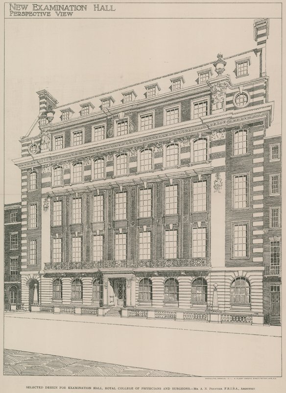 Udvalgt design til eksamenssalen, Royal College of Physicians and Surgeons af English School