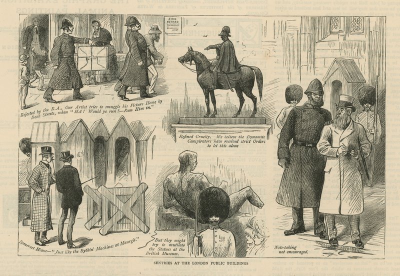 Vagtvagter i London Public Buildings af English School