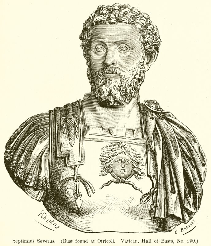 Septimius Severus. (Buste fundet hos Otricoli. Vatiean, Hall of Busts, nr. 290) af English School