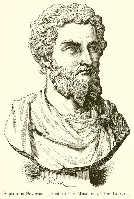 Septimius Severus. (Buste i Louvre-museet) af English School