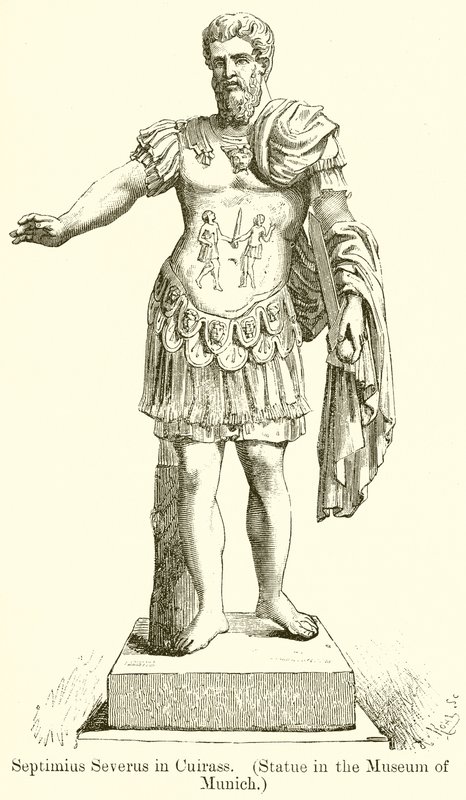 Septimius Severus i Cuirass. (Statue i Münchens museum) af English School