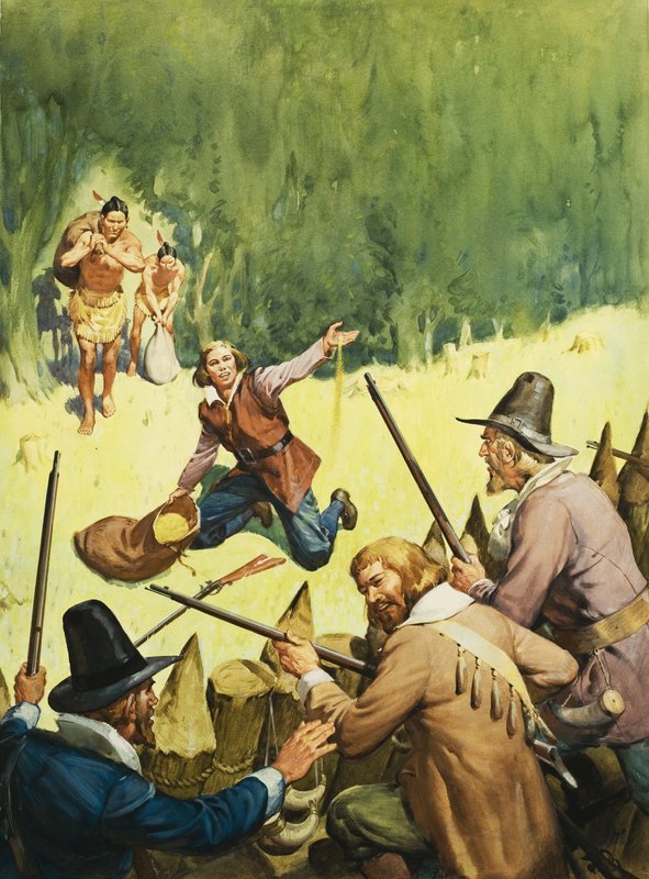 Nybyggere og amerikanske indianere af English School