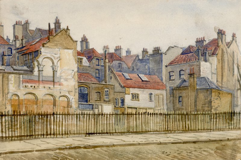 Shaftesbury Avenue, mellem Nassau Street (nu Gerrard Place) og Dean Street (wc på papir) af English School