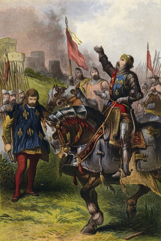 Shakespeare, Kong Henry den Femte, akt IV, Scene 7 af English School