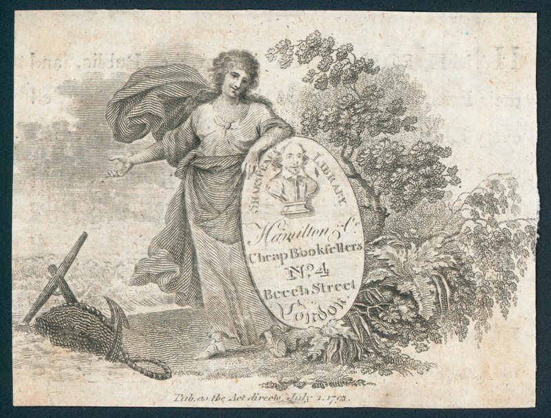 Shakespeare bibliotek, handelskort af English School