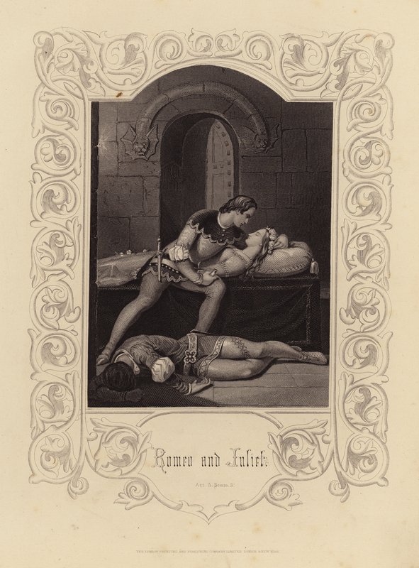 Shakespeare: Romeo og Julie, akt 5, scene 3 (kobberstik) af English School