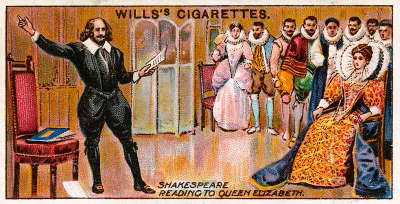 Shakespeare læser for dronning Elizabeth af English School
