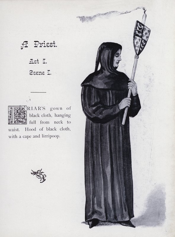 Shakespeares King Richard III: A Priest, Act I, Scene I (litho) af English School