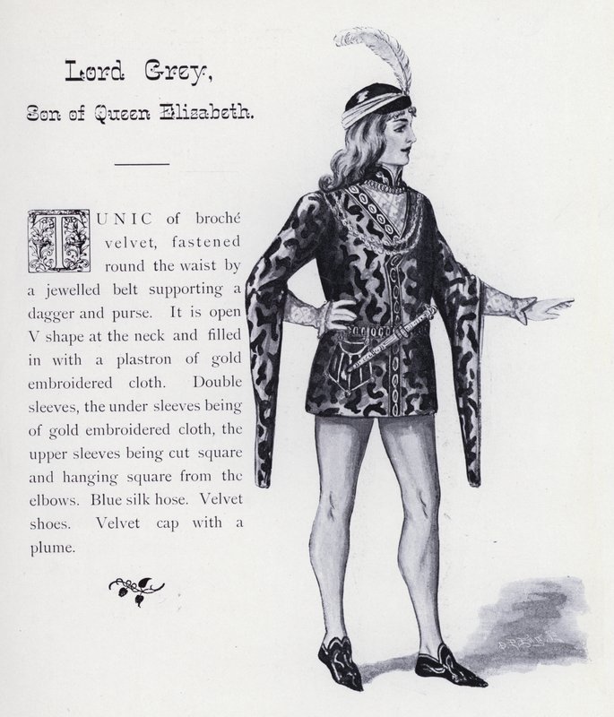 Shakespeares kong Richard III: Lord Grey, søn af dronning Elizabeth (litho) af English School