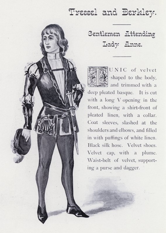 Shakespeares kong Richard III: Tressel og Berkley, herrer, der deltager i Lady Anne (litho) af English School