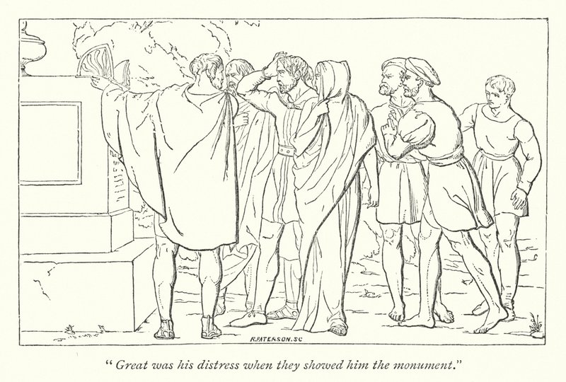 Shakespeares Pericles, Prince Of Tyre; Cleon viser Pericles Marinas grav (gravering) af English School