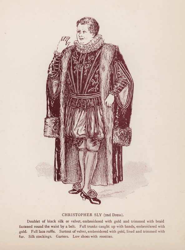 Shakespeares Taming of the Shrew: Christopher Sly, 2nd Dress (litho) af English School