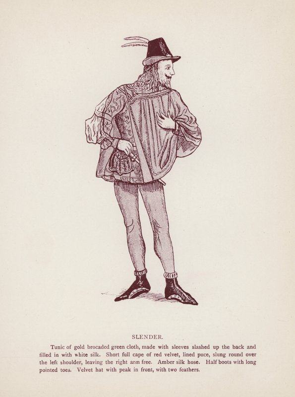 Shakespeares The Merry Wives of Windsor: Slender (litho) af English School