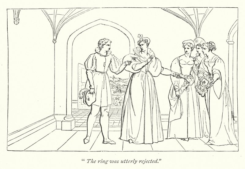 Shakespeares Two Gentlemen Of Verona; Julia afviser ringen (gravering) af English School
