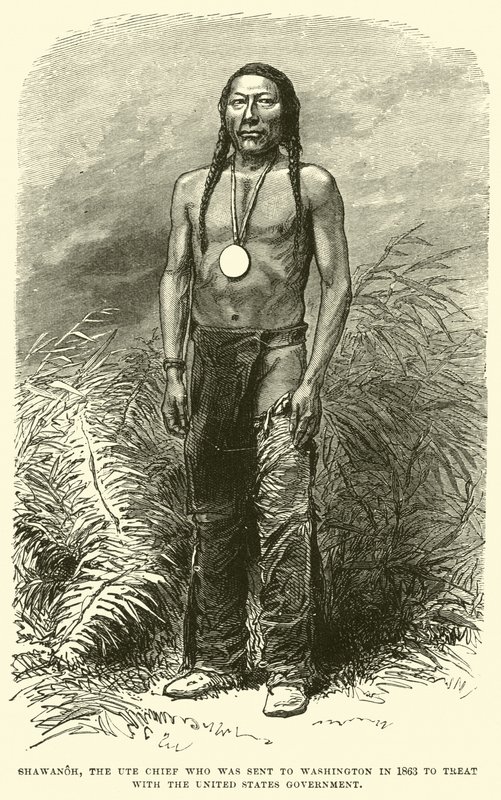 Shawanoh, Ute Chief, der blev sendt til Washington i 1863 for at behandle med den amerikanske regering af English School