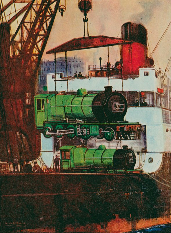 Forsendelseslokomotiver (farve litho) af English School