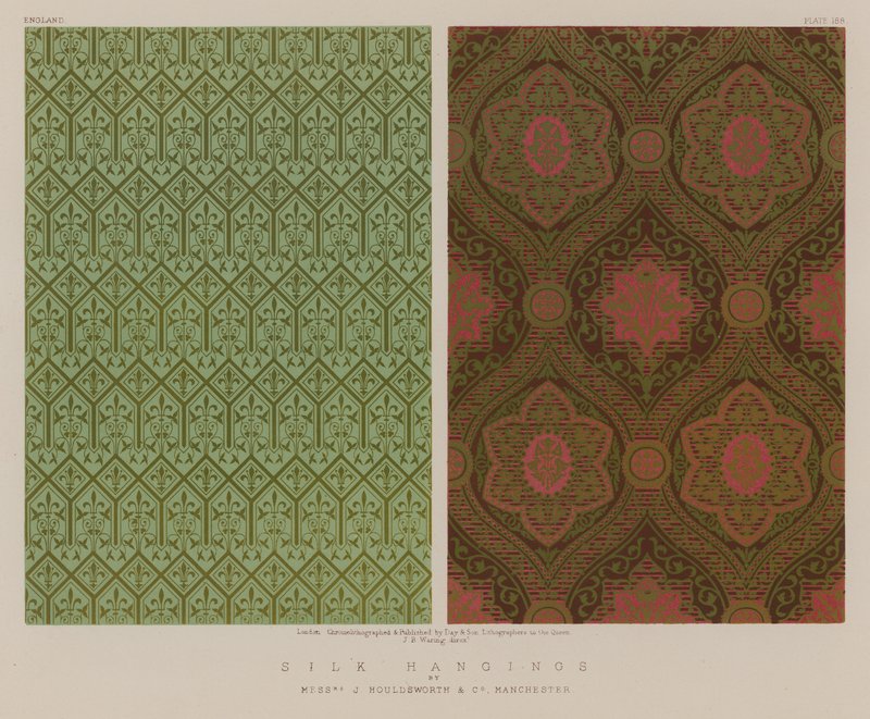 Silk Hangings af Mrs J Houldsworth og Co, Manchester af English School