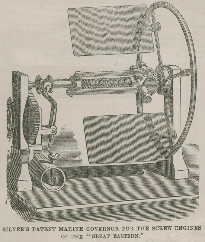 Silvers patent marine guvernør for skruemotorer i Great Eastern af English School