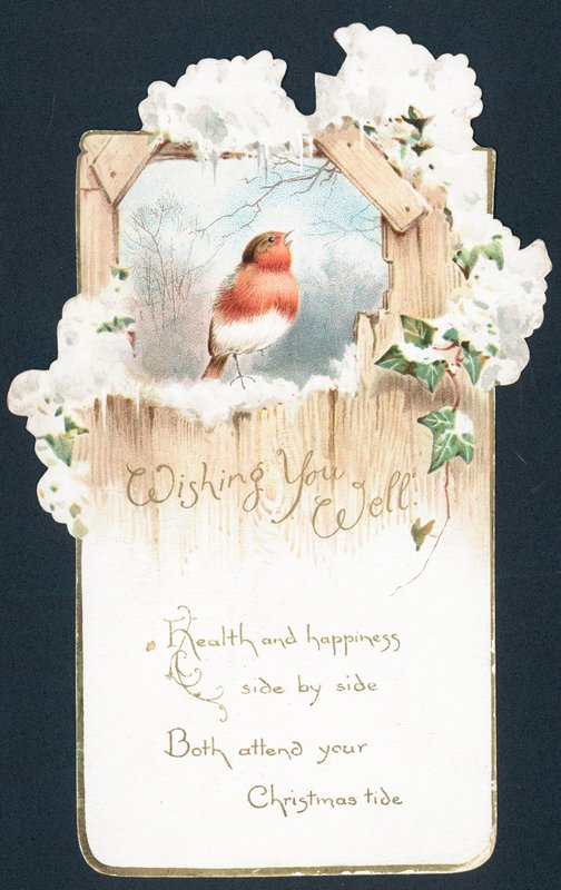 Syngende Robin, julekort af English School