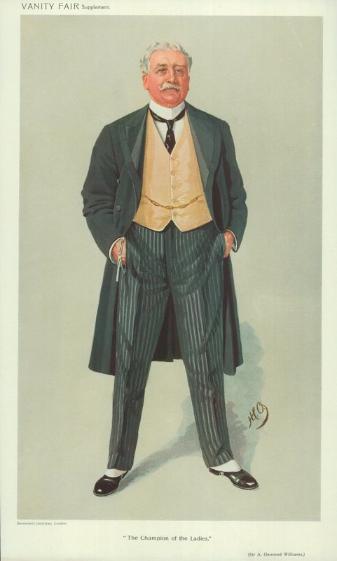 Sir A Osmond Williams, The Champion of the Ladies, 1. december 1909, Vanity Fair tegnefilm af English School