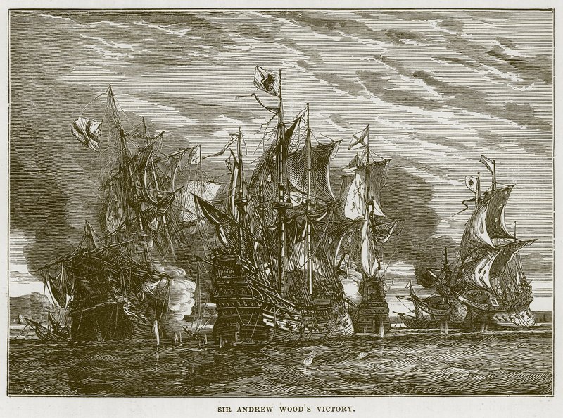 Sir Andrew Woods Victory, illustration fra The Sea af F. Whymper af English School