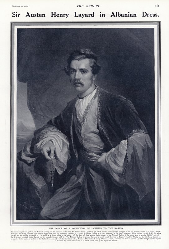 Sir Austen Henry Layard i albansk kjole af English School