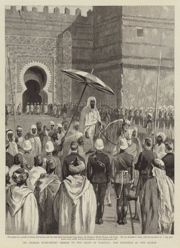 Sir Charles Euan-Smiths mission ved domstolen i Marokko, receptionen af sultanen af English School