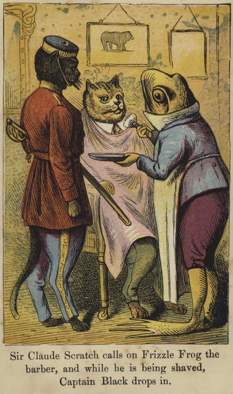 Sir Claude Scratch kalder på Frizzle Frog barberen af English School