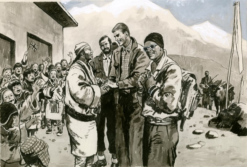 Sir Edmund Hillary vender tilbage til Himalaya af English School