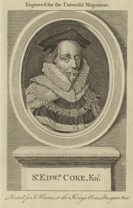 Sir Edward Coke, ridder af English School