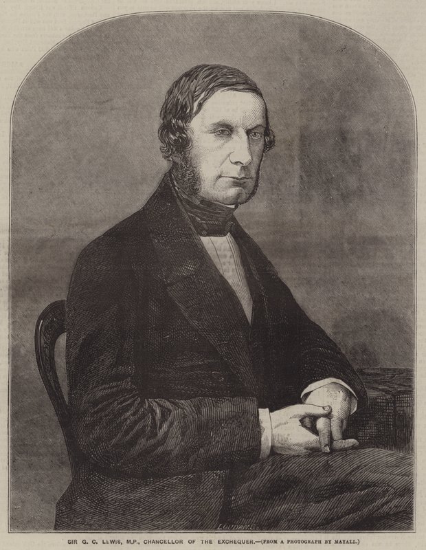 Sir G C Lewis, MP, finansminister (gravering) af English School