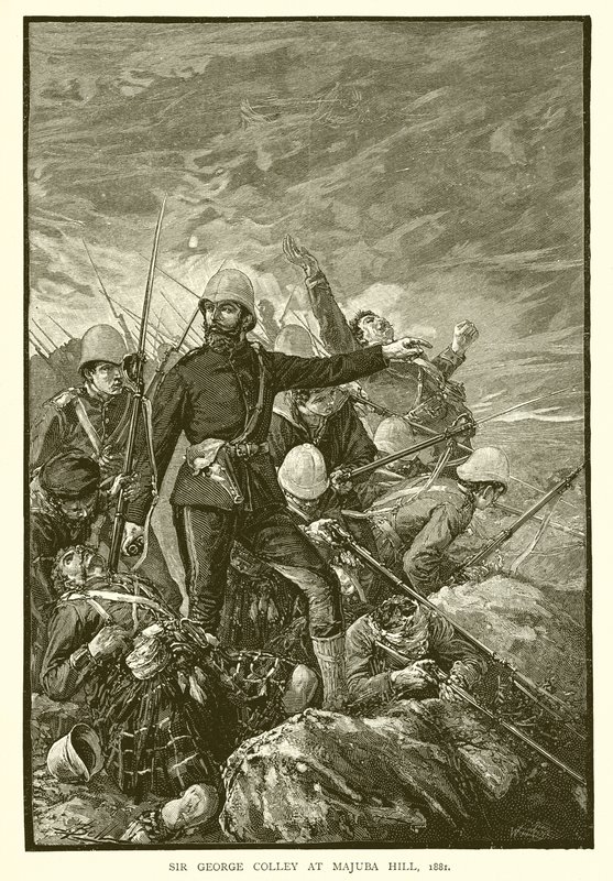 Sir George Colley ved Majuba Hill, 1881 af English School