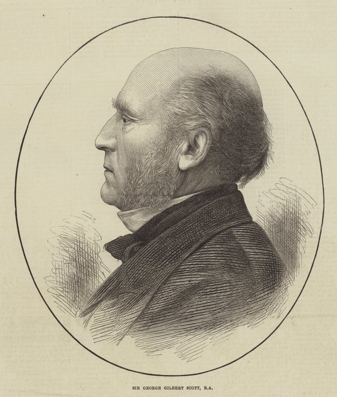 Sir George Gilbert Scott, RA (gravering) af English School