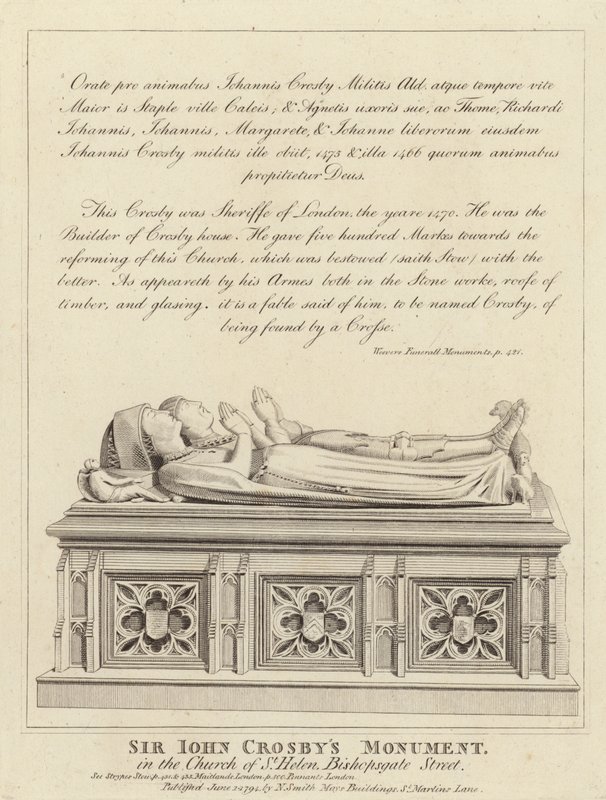 Sir John Crosbys monument af English School