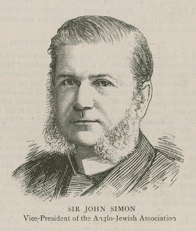 Sir John Simon, vicepræsident for Anglo-Jewish Association af English School