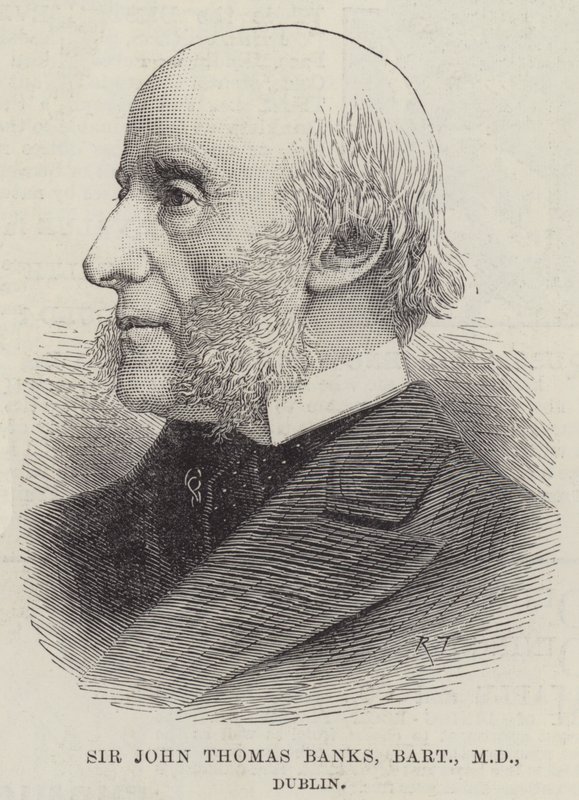 Sir John Thomas Banks, Baronet, MD, Dublin (gravering) af English School