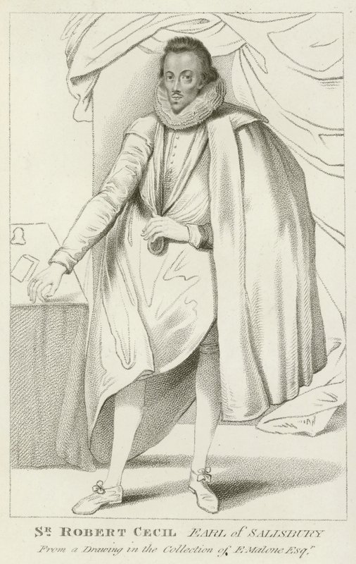 Sir Robert Cecil, jarl af Salisbury (gravering) af English School