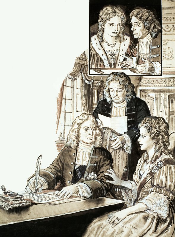 Sir Robert Walpole og kong George II af English School