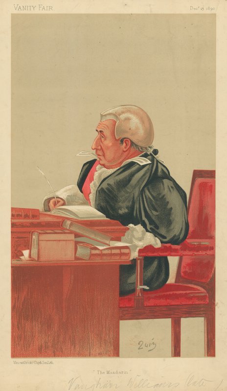 Sir Roland Vaughan Williams, The Mandarin, 13. december 1890, Vanity Fair tegneserie af English School