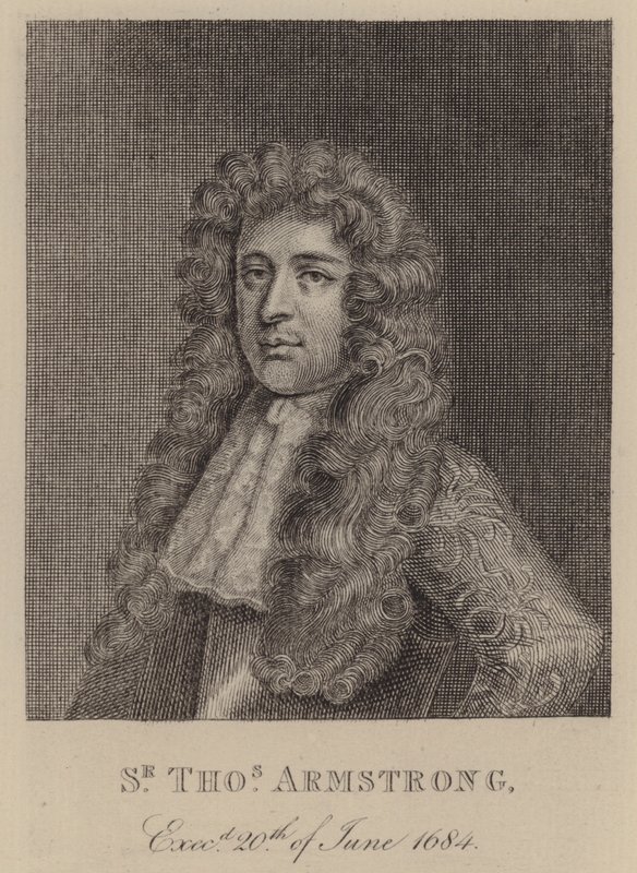 Sir Thomas Armstrong, engelsk soldat og politiker (kobberstik) af English School
