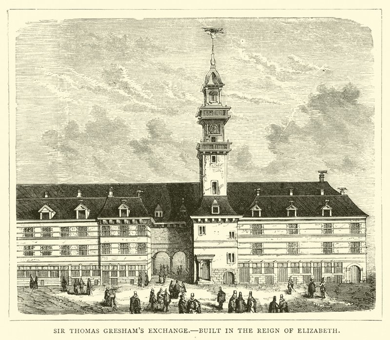 Sir Thomas Greshams Exchange, bygget under Elizabeths regeringstid af English School