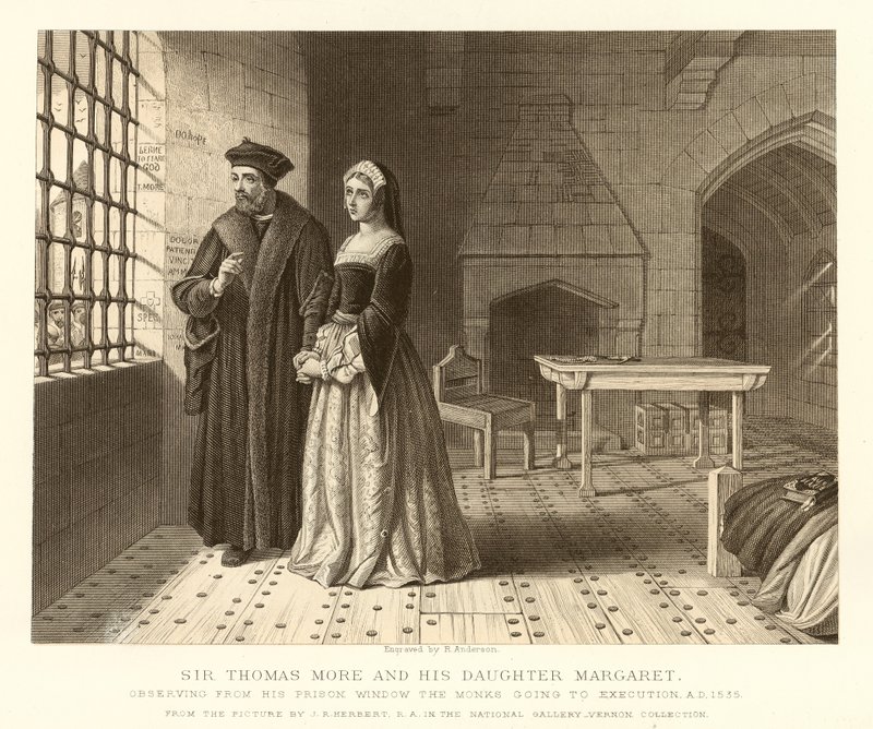 Sir Thomas More og hans datter Margaret af English School