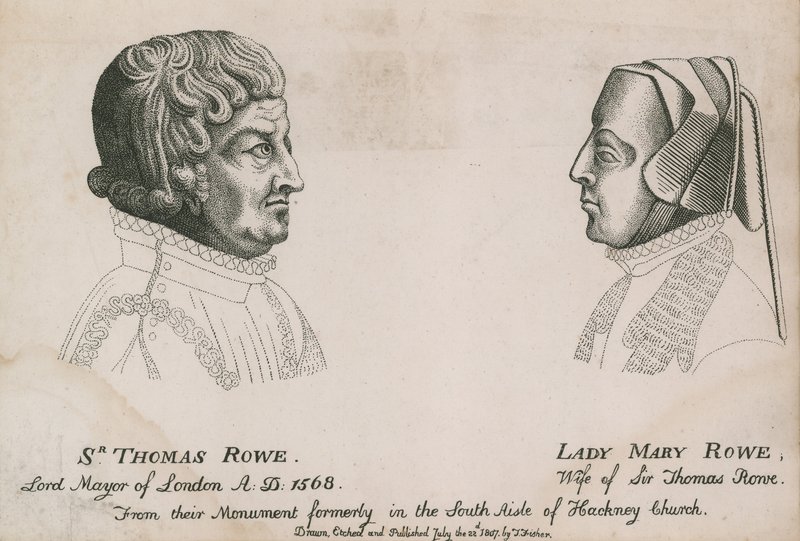Sir Thomas Rowe, overborgmester i London 1568, og Lady Mary Rowe af English School