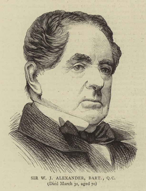 Sir W J Alexander, Baronet, QC (engraving) af English School